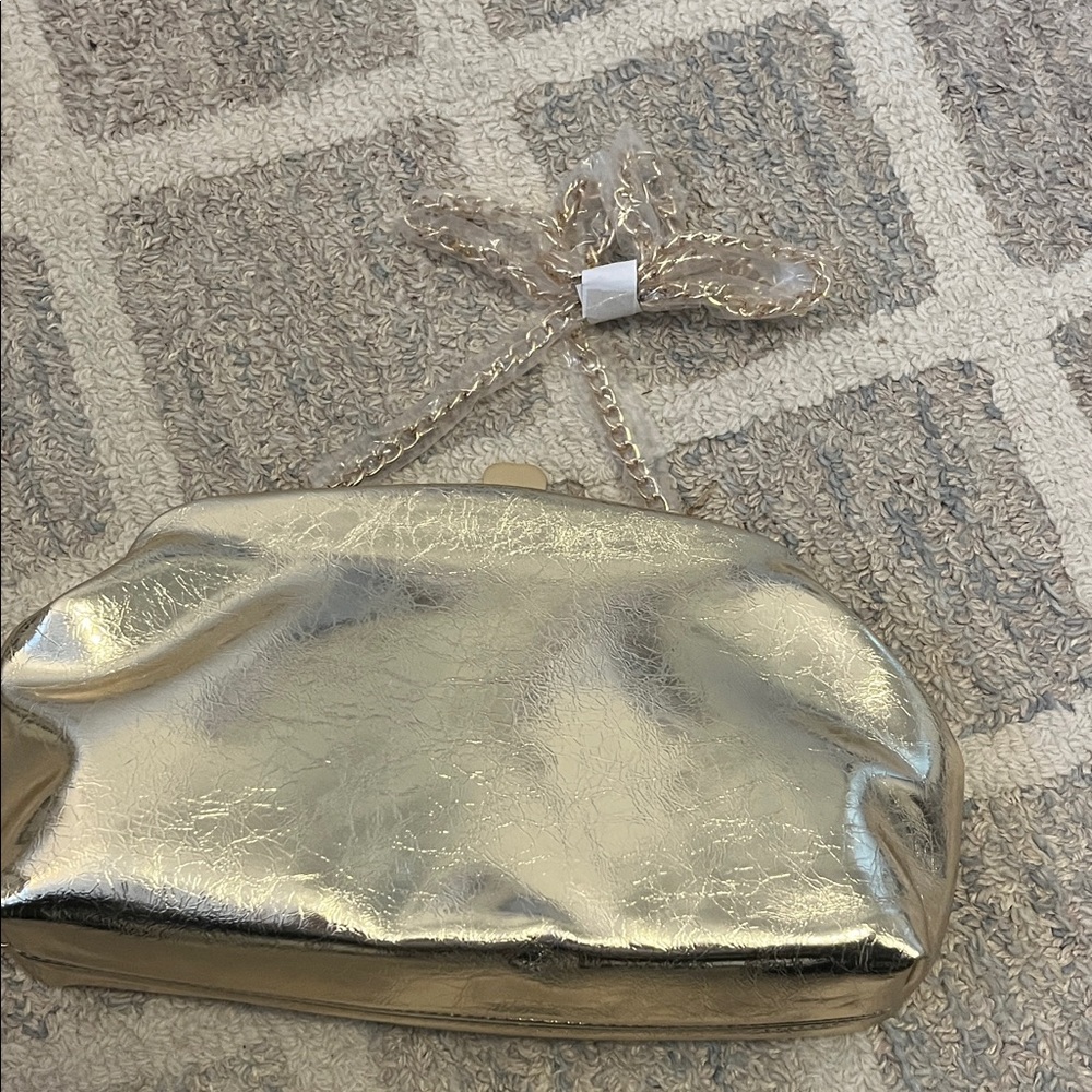 Moda Luxe Metallic Gold Clutch